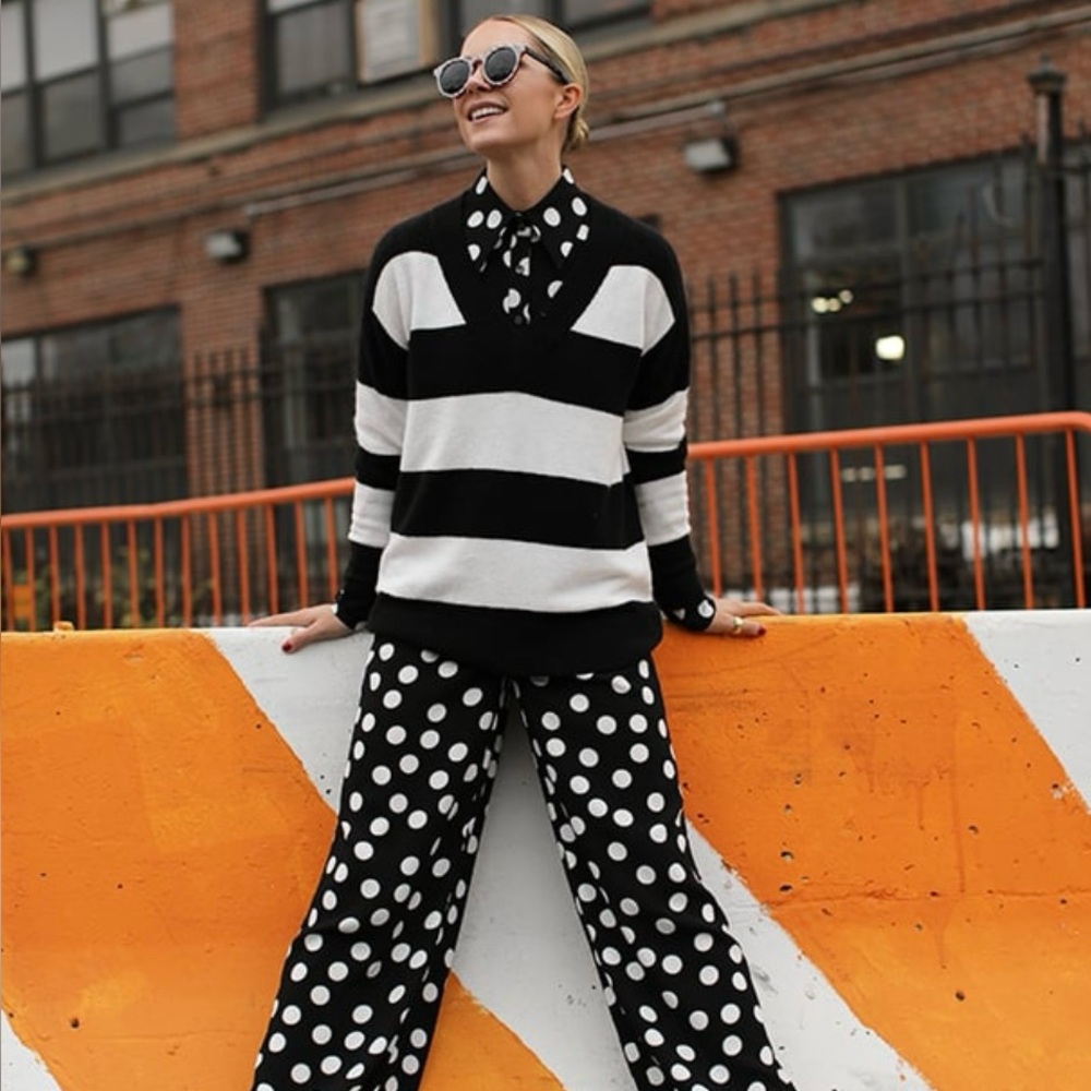RARE Atlantic-Pacific x Halogen Black and White Polka Dot Pants